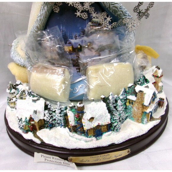 Thomas Kinkade and to All a Good Night Musical Santa Figurine Christmas 12 Inch - Picture 3 of 6